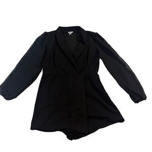 Rue 21 Black Long Sleeve Romper With Skort